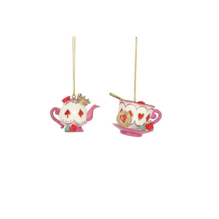 Gisela Graham Alice in Wonderland Tea Pot and Cup & Saucer (Set of 2)-2